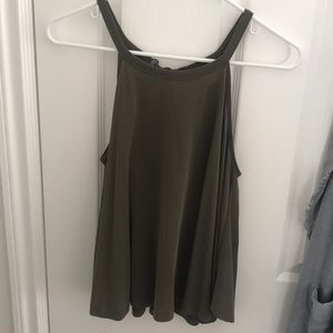 Army green flowy tank
